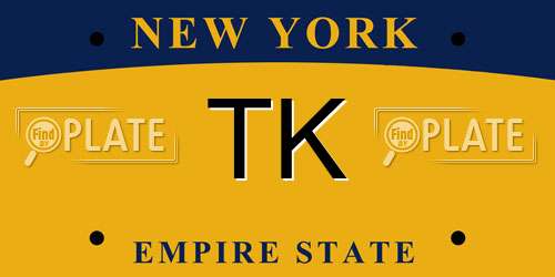 TK New York License Plate