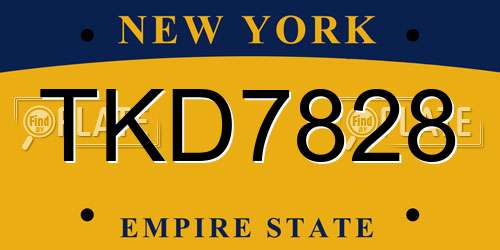 TKD7828 New York License Plate