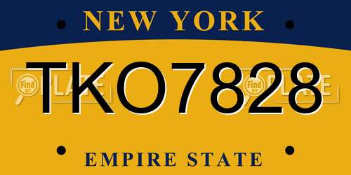 TKO7828 New York License Plate