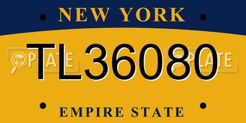 TL36080 New York License Plate