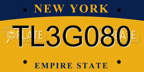 TL3G080 New York License Plate