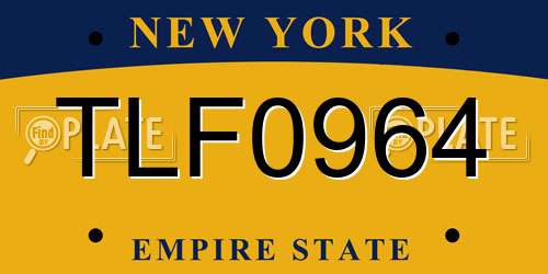 TLF0964 New York License Plate
