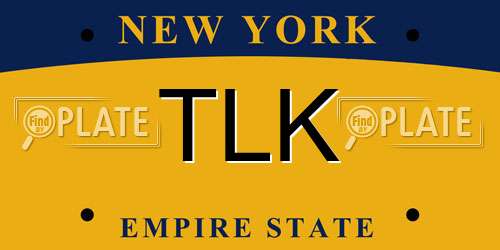TLK New York License Plate