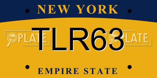 TLR63 New York License Plate