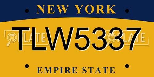 TLW5337 New York License Plate