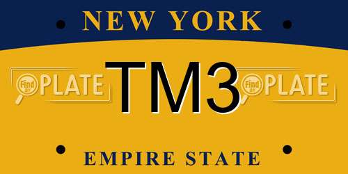 TM3 New York License Plate