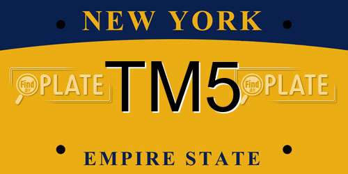 TM5 New York License Plate