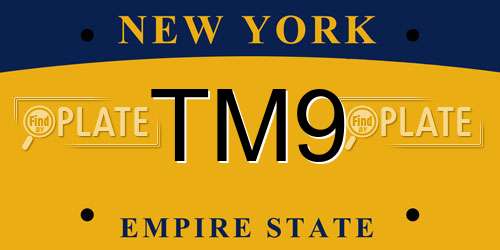 TM9 New York License Plate