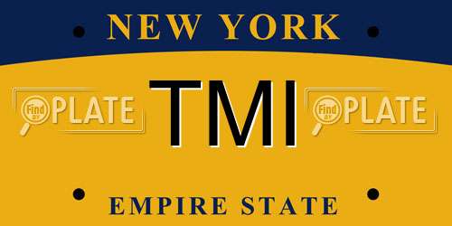 TMI New York License Plate