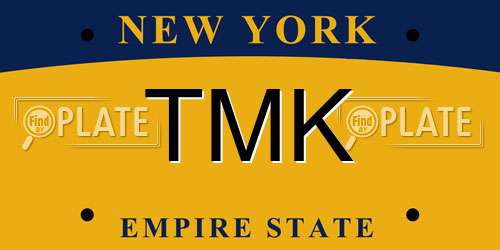 TMK New York License Plate