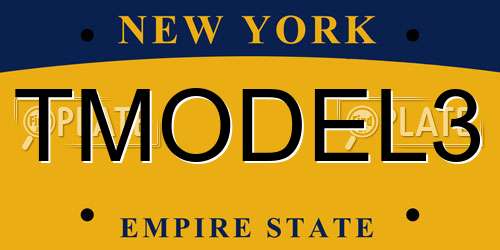 TMODEL3 New York License Plate