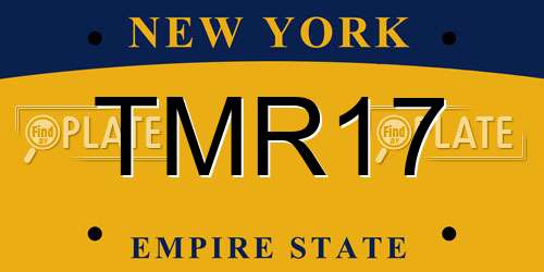 TMR17 New York License Plate