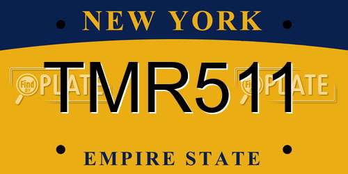 TMR511 New York License Plate
