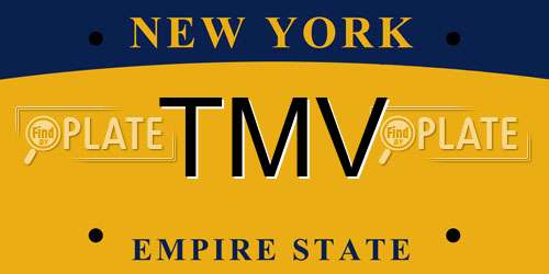 TMV New York License Plate