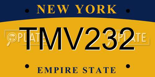 TMV232 New York License Plate