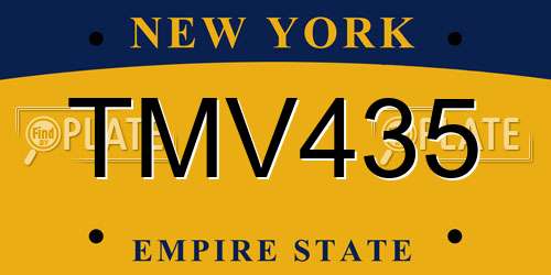 TMV435 New York License Plate