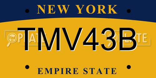 TMV43B New York License Plate