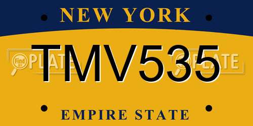 TMV535 New York License Plate