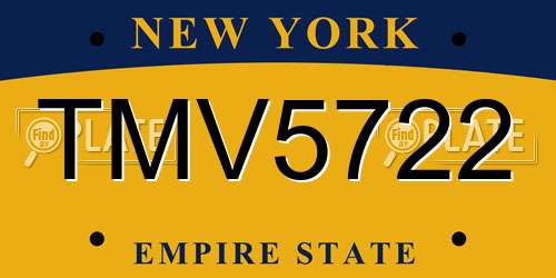 TMV5722 New York License Plate