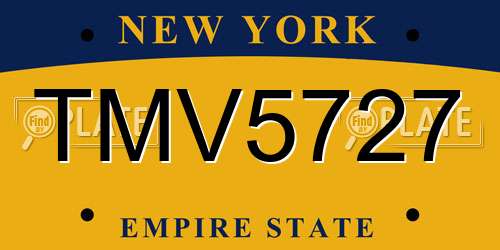 TMV5727 New York License Plate