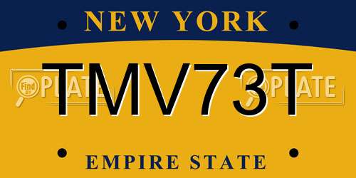 TMV73T New York License Plate