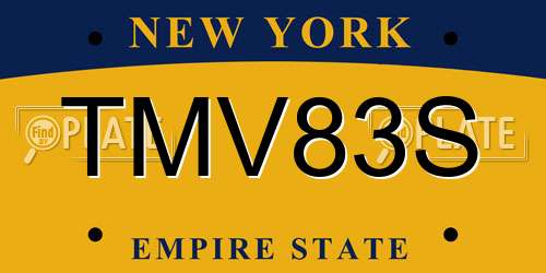 TMV83S New York License Plate