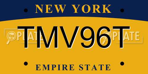 TMV96T New York License Plate