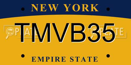 TMVB35 New York License Plate