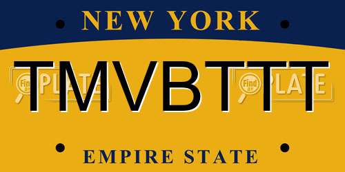 TMVBTTT New York License Plate