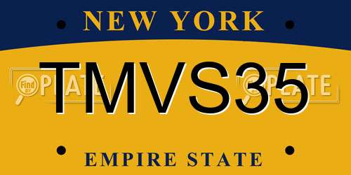 TMVS35 New York License Plate