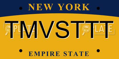 TMVSTTT New York License Plate