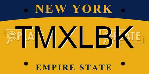 TMXLBK New York License Plate
