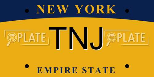TNJ New York License Plate