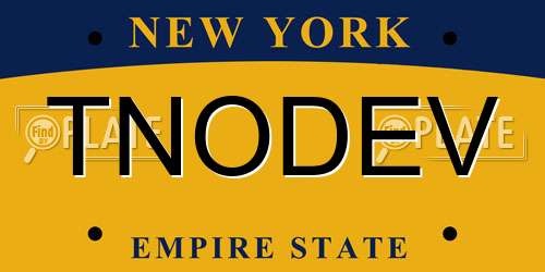 TNODEV New York License Plate