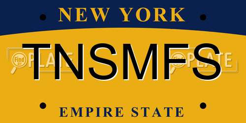 TNSMFS New York License Plate