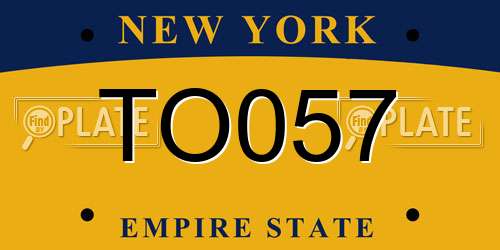 TO057 New York License Plate