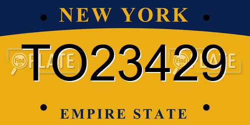 TO23429 New York License Plate
