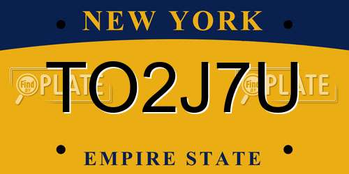 TO2J7U New York License Plate