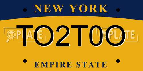 TO2T0O New York License Plate