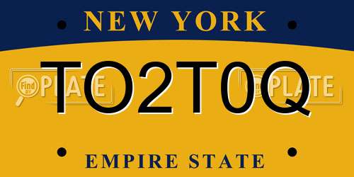 TO2T0Q New York License Plate