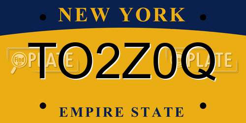TO2Z0Q New York License Plate