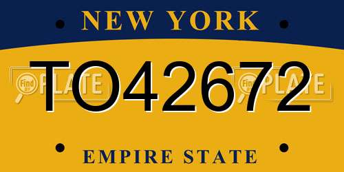 TO42672 New York License Plate