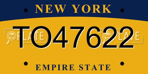 TO47622 New York License Plate