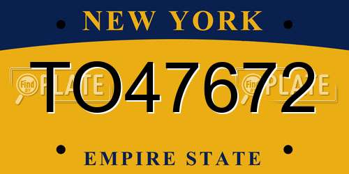 TO47672 New York License Plate