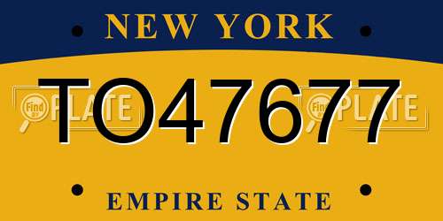 TO47677 New York License Plate