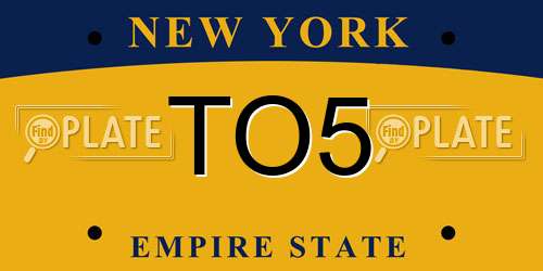 TO5 New York License Plate