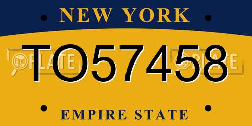 TO57458 New York License Plate
