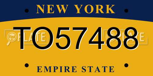 TO57488 New York License Plate
