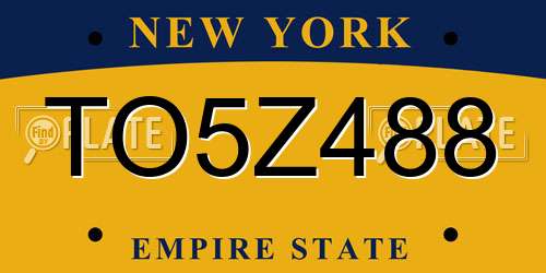 TO5Z488 New York License Plate