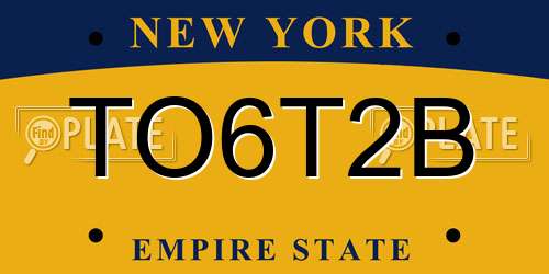 TO6T2B New York License Plate
